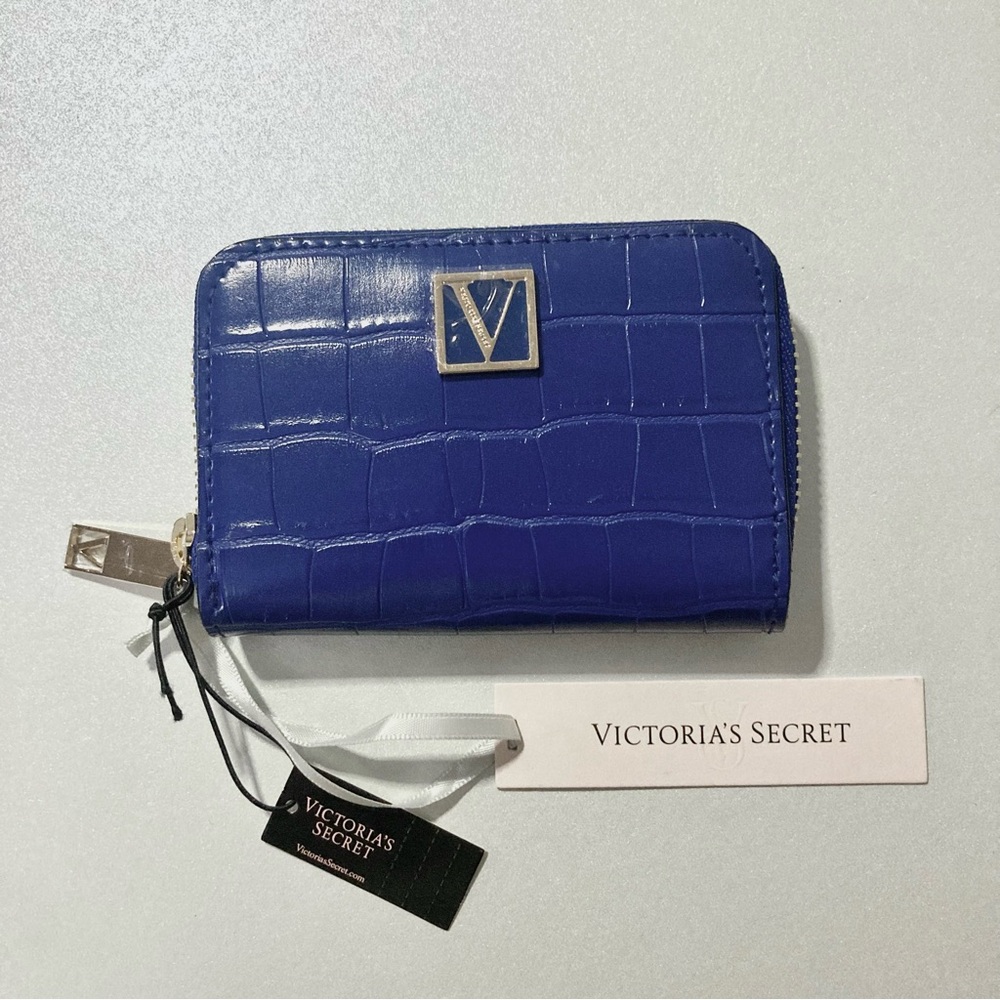 Victoria's Secret Royal Blue Croc-Embossed like Wallet